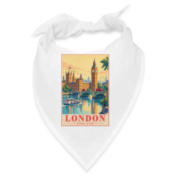 London Retro-Poster Skyline - Bandana - Weiß - Vorne