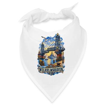 Wilhelmshaven Hafenbrücke Motiv - Bandana - Weiß - Vorne
