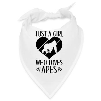 Affe Herz Silhouette - Bandana - Weiß - Vorne