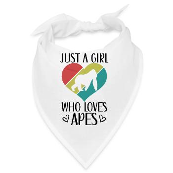 Affe Herz Silhouette Retro-Style - Bandana - Weiß - Vorne