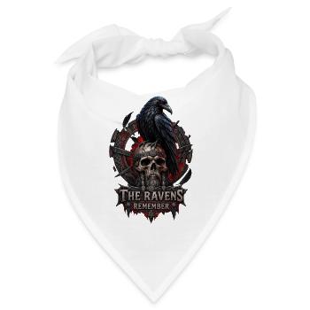 The Ravens Remember – Wikinger Raben Design - Bandana - Weiß - Vorne