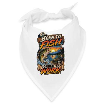 Geboren als Kind des Fischens, gezwungen, Barschfischen zu arbeiten, Papa Tee - Bandana - Weiß - Vorne