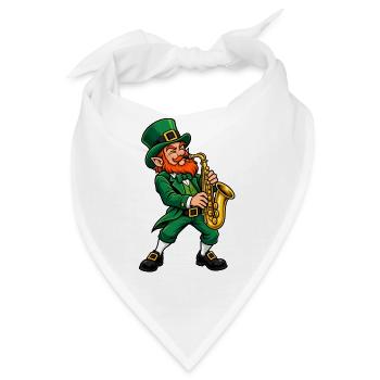 Leprechaun mit Saxophon - Bandana - Weiß - Vorne