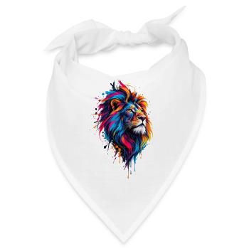 Löwe Aquarell - Bandana - Weiß - Vorne