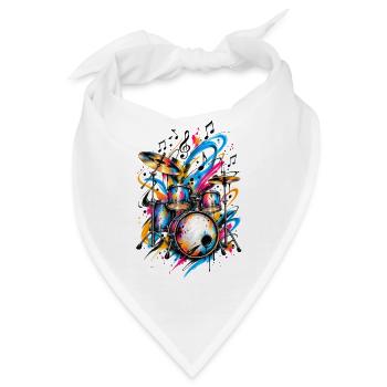 Schlagzeug Drums - Bandana - Weiß - Vorne
