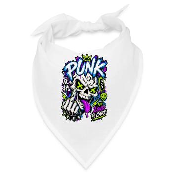 Neon Punk Schädel Grafik - Bandana - Weiß - Vorne
