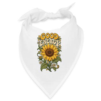 Gute Energie Sonnenblume - Bandana - Weiß - Vorne