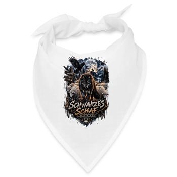 Schwarzes Schaf Wolf Dark Fantasy Shirt - Bandana - Weiß - Vorne