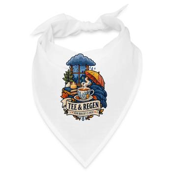 Tee und Regen – Mehr braucht es nicht - Bandana - Weiß - Vorne