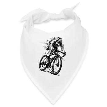 Rennradfahrer in voller Geschwindigkeit - Bandana - Weiß - Vorne