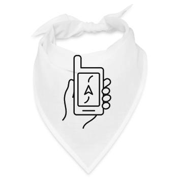 GPS im Handlinien-Symbol - Bandana - Weiß - Vorne