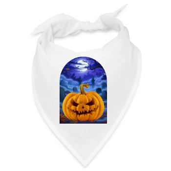 Halloween Pumpkin - Bandana - Weiß - Vorne