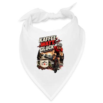 Rennrad – Kaffee, Watt, Glück - Bandana - Weiß - Vorne