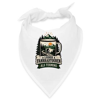 Lieber Fahrradtouren als Termine - Bandana - Weiß - Vorne