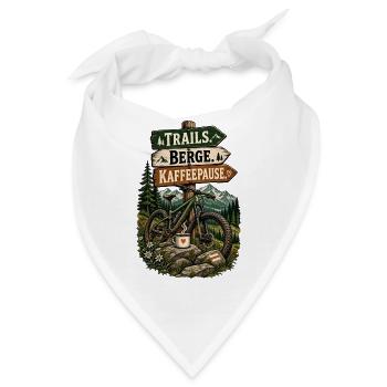Trail Berge Kaffeepause – MTB Spruch - Bandana - Weiß - Vorne