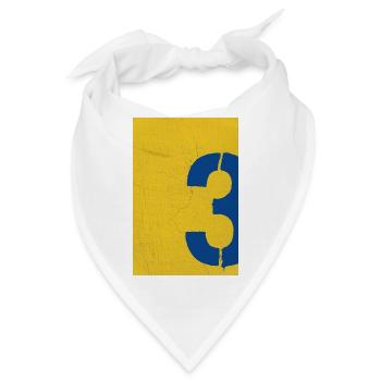 Number 3 – Abstrakte Street Art Wandkunst - Bandana - Weiß - Vorne