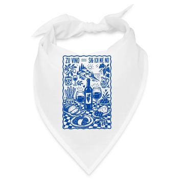 Wein Zu Vino Sag Ich Nie No Weinkenner - Bandana - Weiß - Vorne