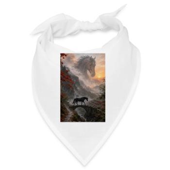 Nebel Pferd auf Bergbrücke - Bandana - Weiß - Vorne