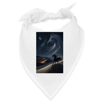 Schwarzer Araber unter Sternen - Bandana - Weiß - Vorne