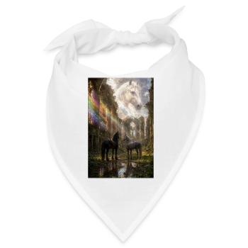 Pferde in der Lichtkathedrale - Bandana - Weiß - Vorne