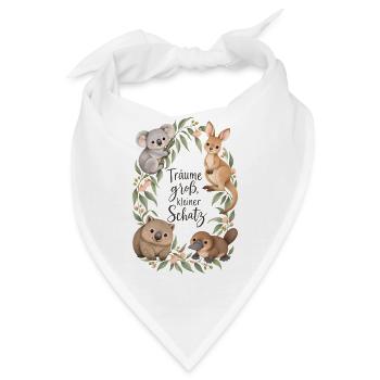 Träume groß Koala Känguru Australien Aquarell - Bandana - Weiß - Vorne