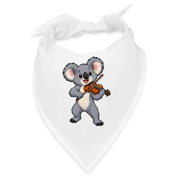 Koala mit Geige - Bandana - Weiß - Vorne