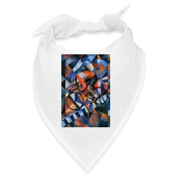 Fahrrad Kunst – abstrakter Rennradfahrer - Bandana - Weiß - Vorne