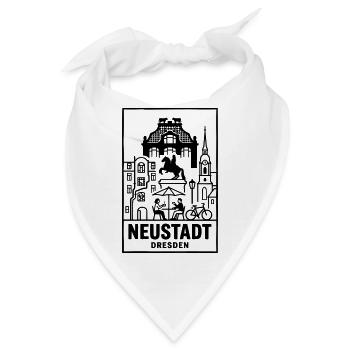 Dresden Neustadt Silhouette - Bandana - Weiß - Vorne