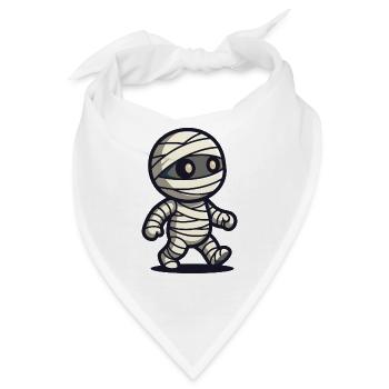 Süße Cartoon-Mumie läuft mit Verbänden - Bandana - Weiß - Vorne