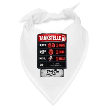 Tanken Macht Arm Spritpreise Tankstelle - Bandana - Weiß - Vorne