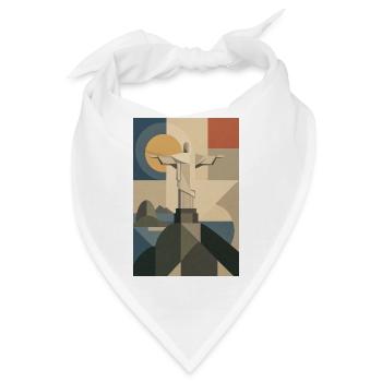Cristo Redentor – Brasilien Retro Poster - Bandana - Weiß - Vorne