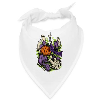 Kürbisgeister in Purple Rocks - Bandana - Weiß - Vorne
