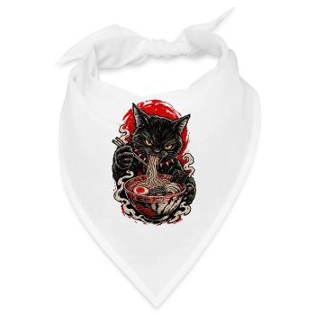 Brennende Ramen-Katze - Bandana - Weiß - Vorne