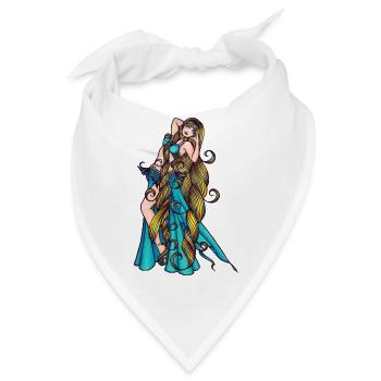 Bauchtänzerin im türkisfarbenen Kleid - Bandana - Weiß - Vorne