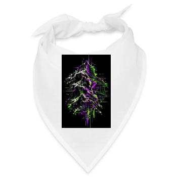 Landschaft über Landkarte - Bandana - Weiß - Vorne