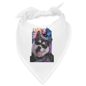 König Hund Neon Streetwear - Bandana - Weiß - Vorne