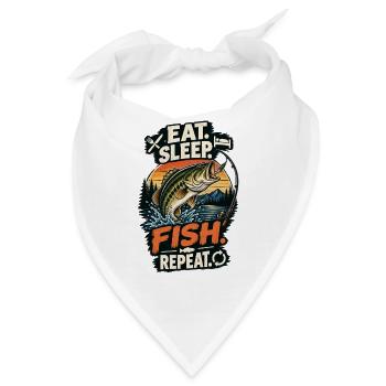 Eat Sleep Fish Repeat – Vintage-Angeln - Bandana - Weiß - Vorne