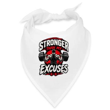 Stärker als meine Ausreden – Fitnessstudio-Motivation - Bandana - Weiß - Vorne