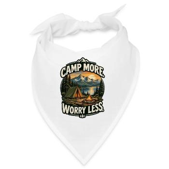 Campe mehr. Mach dir weniger Sorgen. – Vintage-Camping - Bandana - Weiß - Vorne