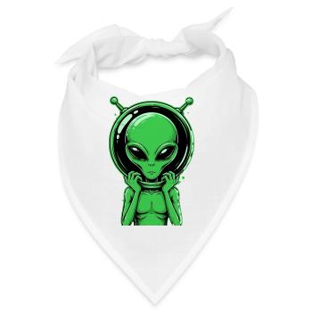  Grüner Alien Außerirdischer Science Fiction - Bandana - Weiß - Vorne