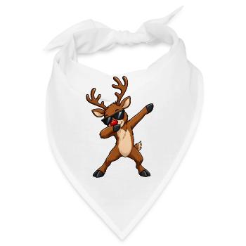 Rentier Dab Dance – Lustiges Weihnachtsmotiv - Bandana - Weiß - Vorne