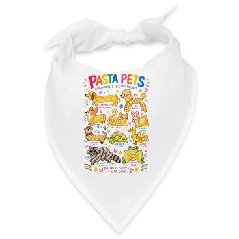 Pasta Pets Lustige Nudel Tiere für Pastafans - Bandana - Weiß - Vorne