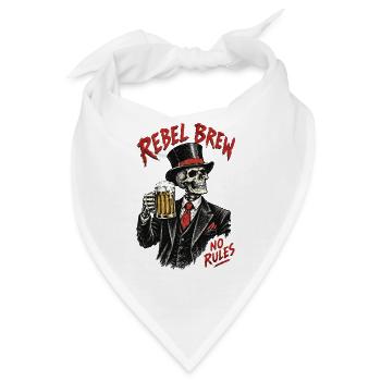 Rebel Brew Skull ohne Regeln - Bandana - Weiß - Vorne