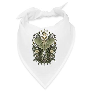 Mondblüte und Nachtfantasie-Motte - Bandana - Weiß - Vorne