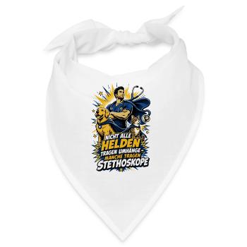 Helden mit Stethoskop - Bandana - Weiß - Vorne
