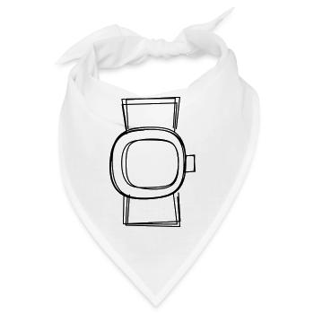 Pulsuhr handgezeichnet - Bandana - Weiß - Vorne