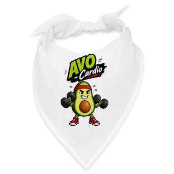 Avocado Cardio Muskelheld - Bandana - Weiß - Vorne