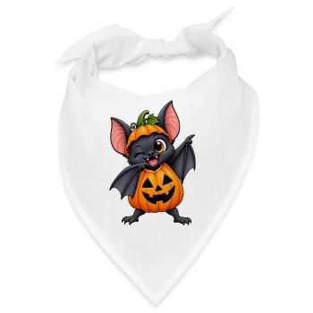 Kürbisbat Halloween Charm - Bandana - Weiß - Vorne