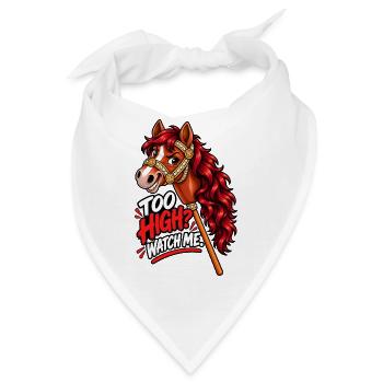 Hobby-Horsing-Sprung – Buntes Pferd - Bandana - Weiß - Vorne