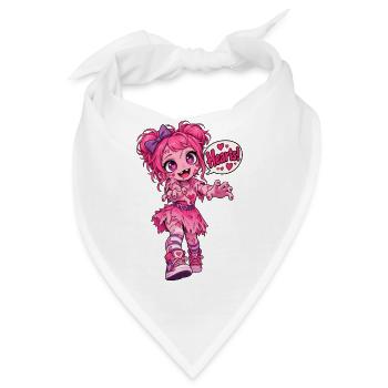 Kawaii Pink Zombie – Herzen! - Bandana - Weiß - Vorne
